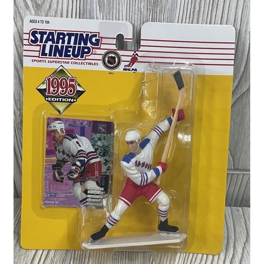 1995 Starting Lineup Adam Graves New York Rangers Figure with Fleer Card NHL